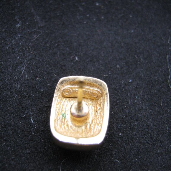 Vintage Christian Dior Gold Blue Lapis Earrings - Picture 5 of 7